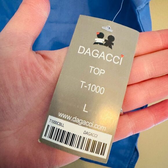 Royal Blue V-Neck Short Sleeve Medical Shirt - Picture 4 of 8